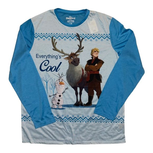 NWT Briefly Stated Disney Frozen II Lightweight Christmas Holiday PJ's Men's M - Picture 2 of 6